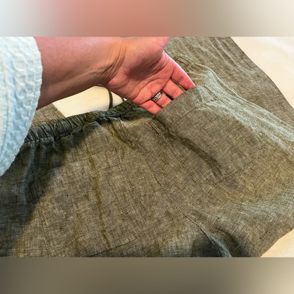 Kenar 100% linen flare drawstring pants - Picture 5 of 10